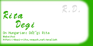 rita degi business card
